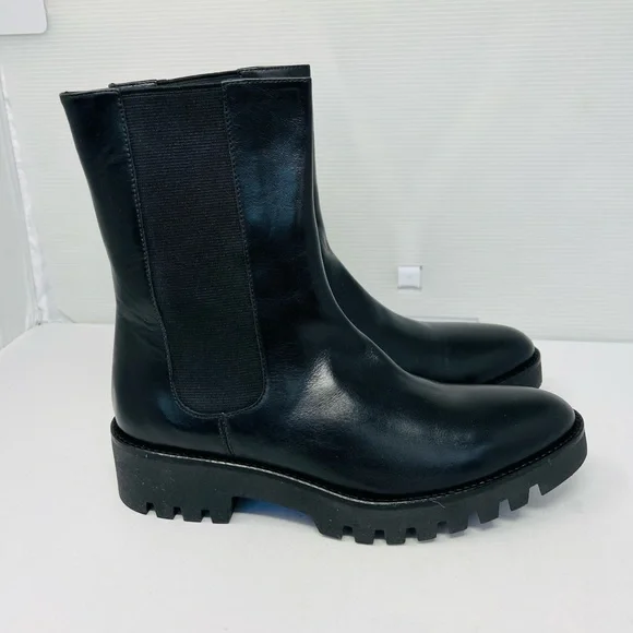 THEORY***CHELSEA BOOTIE In Black Leather**EU 40; US 10 $475 - Picture 7 of 12